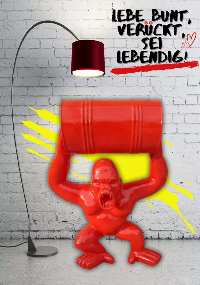 Gorilla mit Tonne