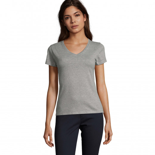 T-Shirt SOL'S Imperial WOMEN, V-Neck, grau-melange - Ansicht 299